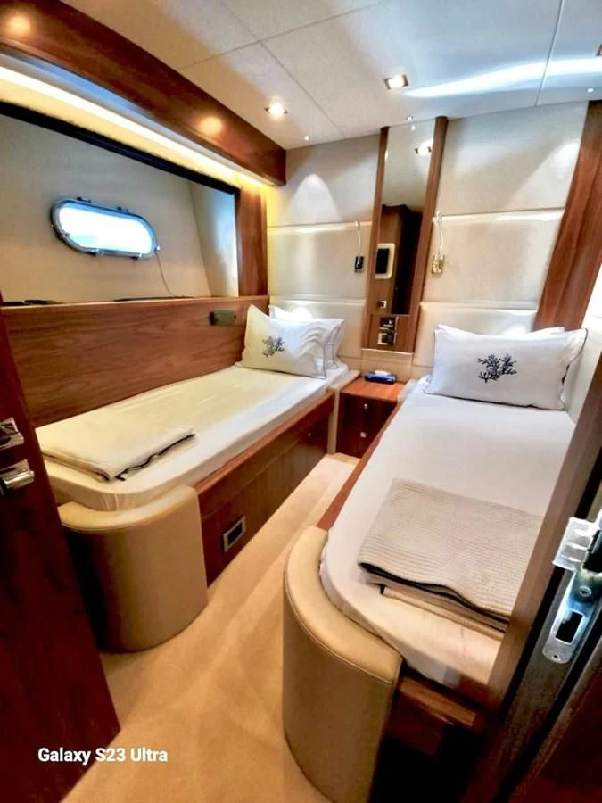 a bathroom with a large mirror aboard FAMILY SPIRIT Yacht for Sale