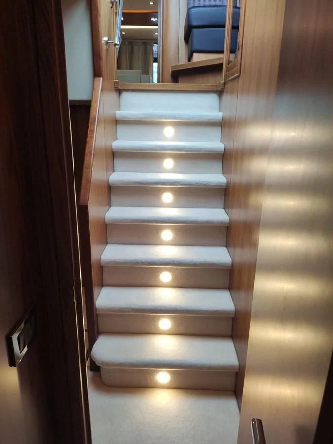 a set of stairs aboard FAMILY SPIRIT Yacht for Sale
