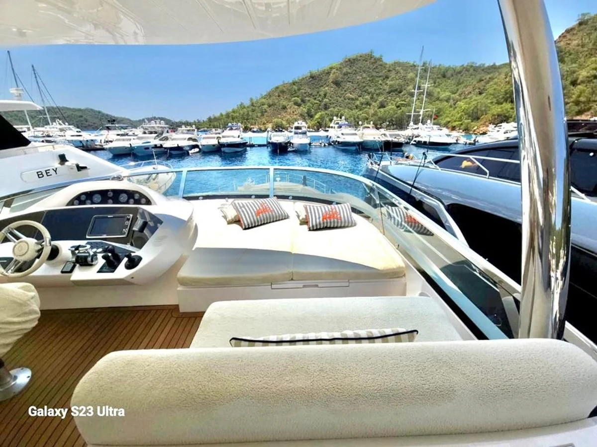 a boat parked on a dock aboard FAMILY SPIRIT Yacht for Sale