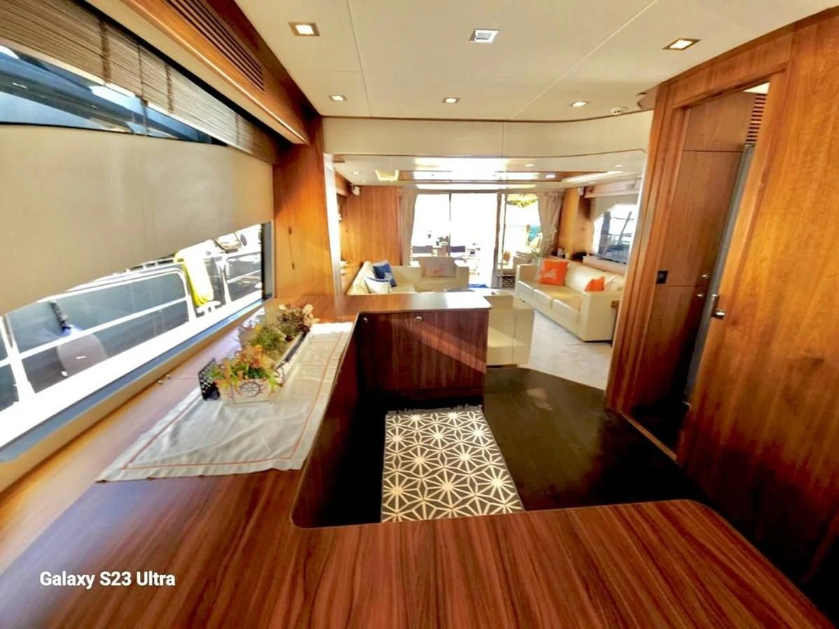 a modern looking kitchen aboard FAMILY SPIRIT Yacht for Sale