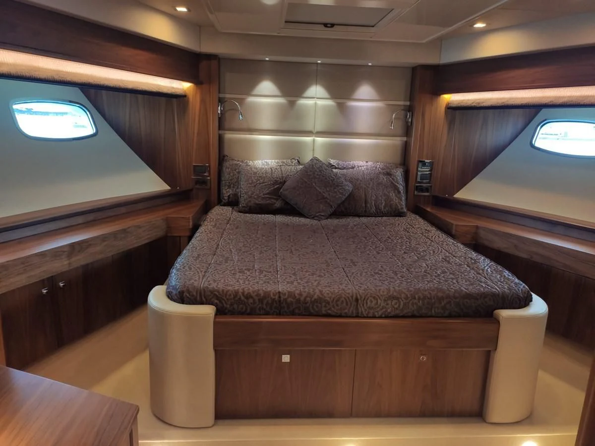 a bed in a room aboard FAMILY SPIRIT Yacht for Sale