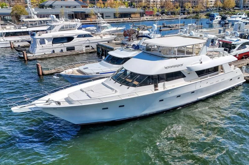 a boat on the water aboard MOONSHADOW Yacht for Sale