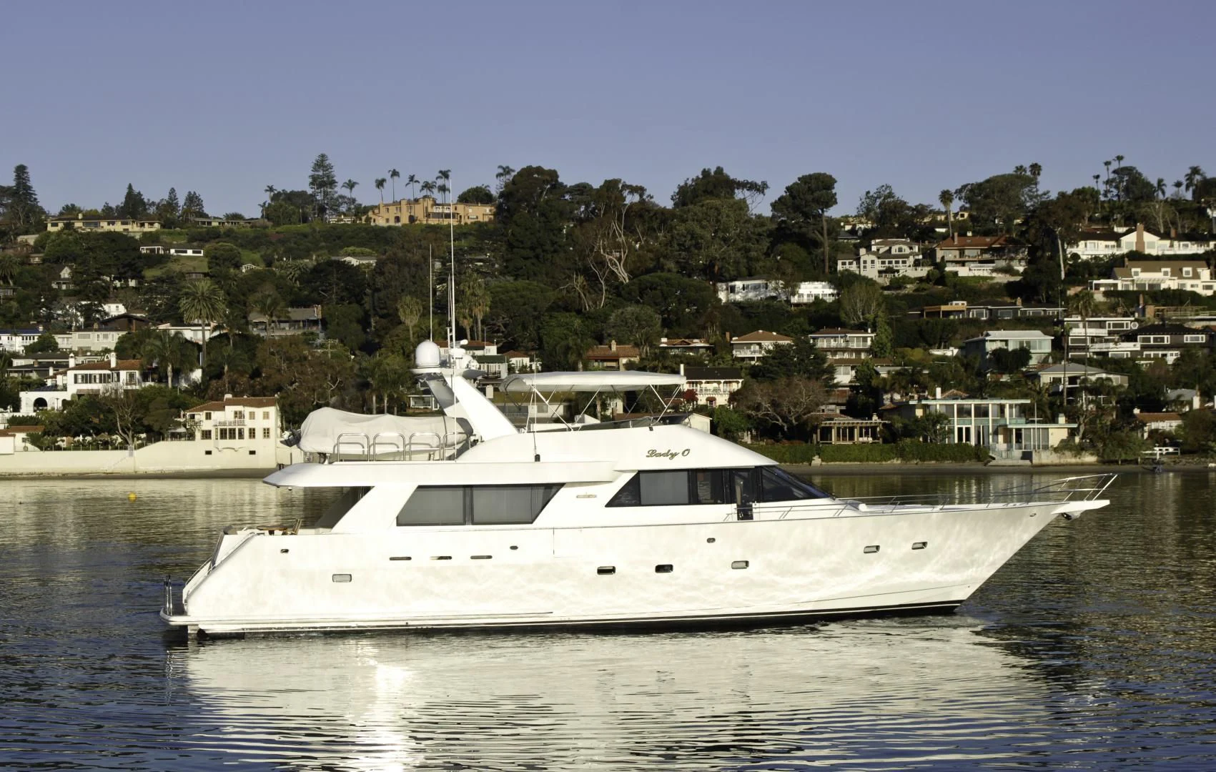 a boat in the water aboard MOONSHADOW Yacht for Sale