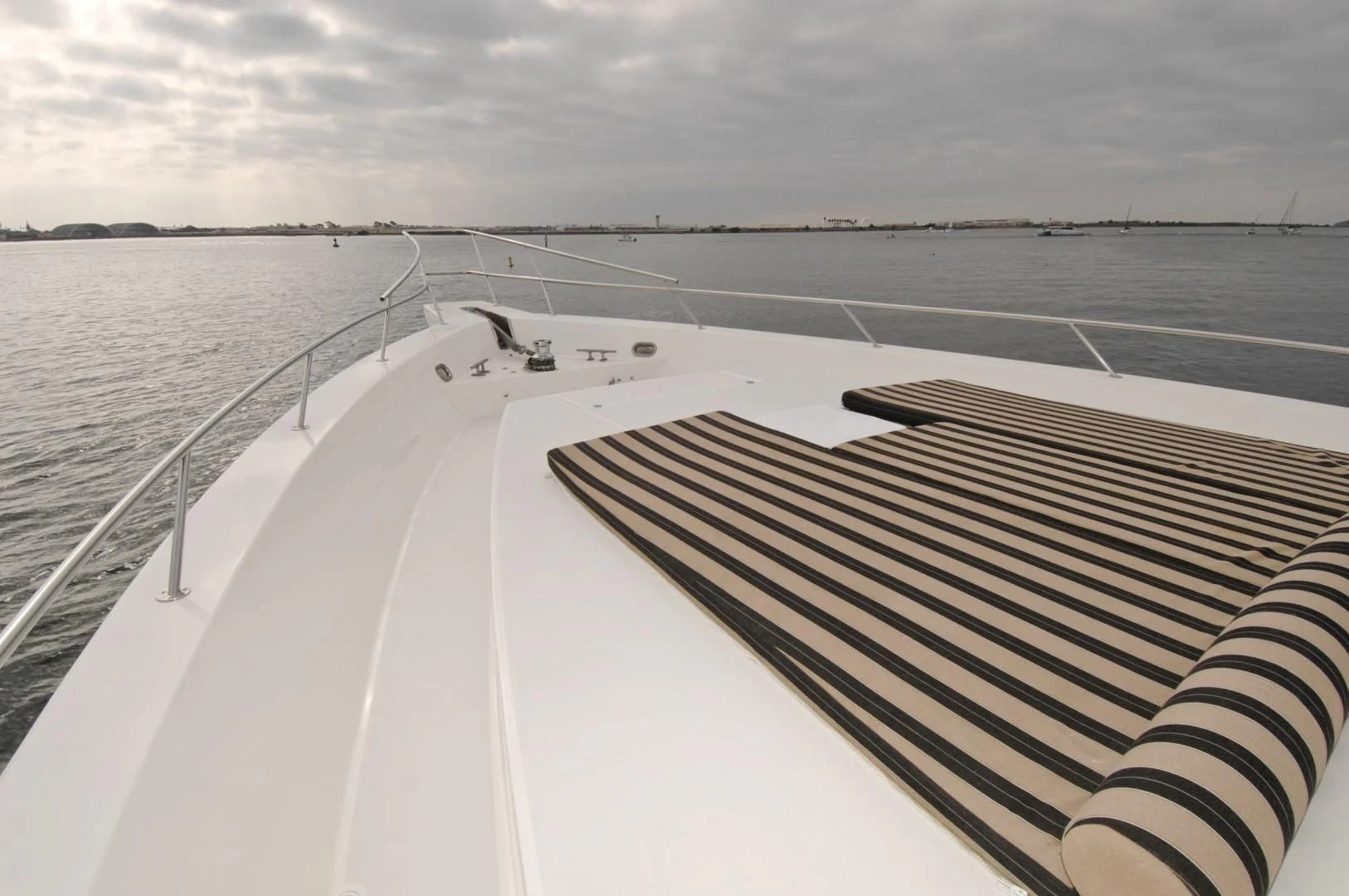 a long road with snow on the side aboard MOONSHADOW Yacht for Sale