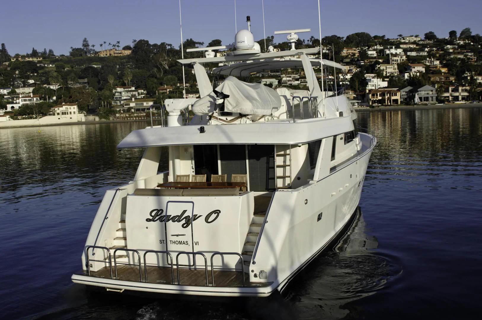 a boat in the water aboard MOONSHADOW Yacht for Sale