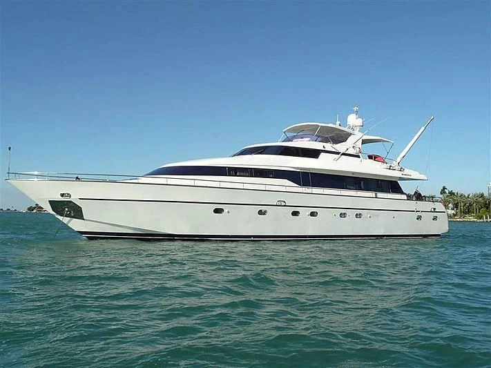 a white yacht in the water aboard WINSOME Yacht for Sale