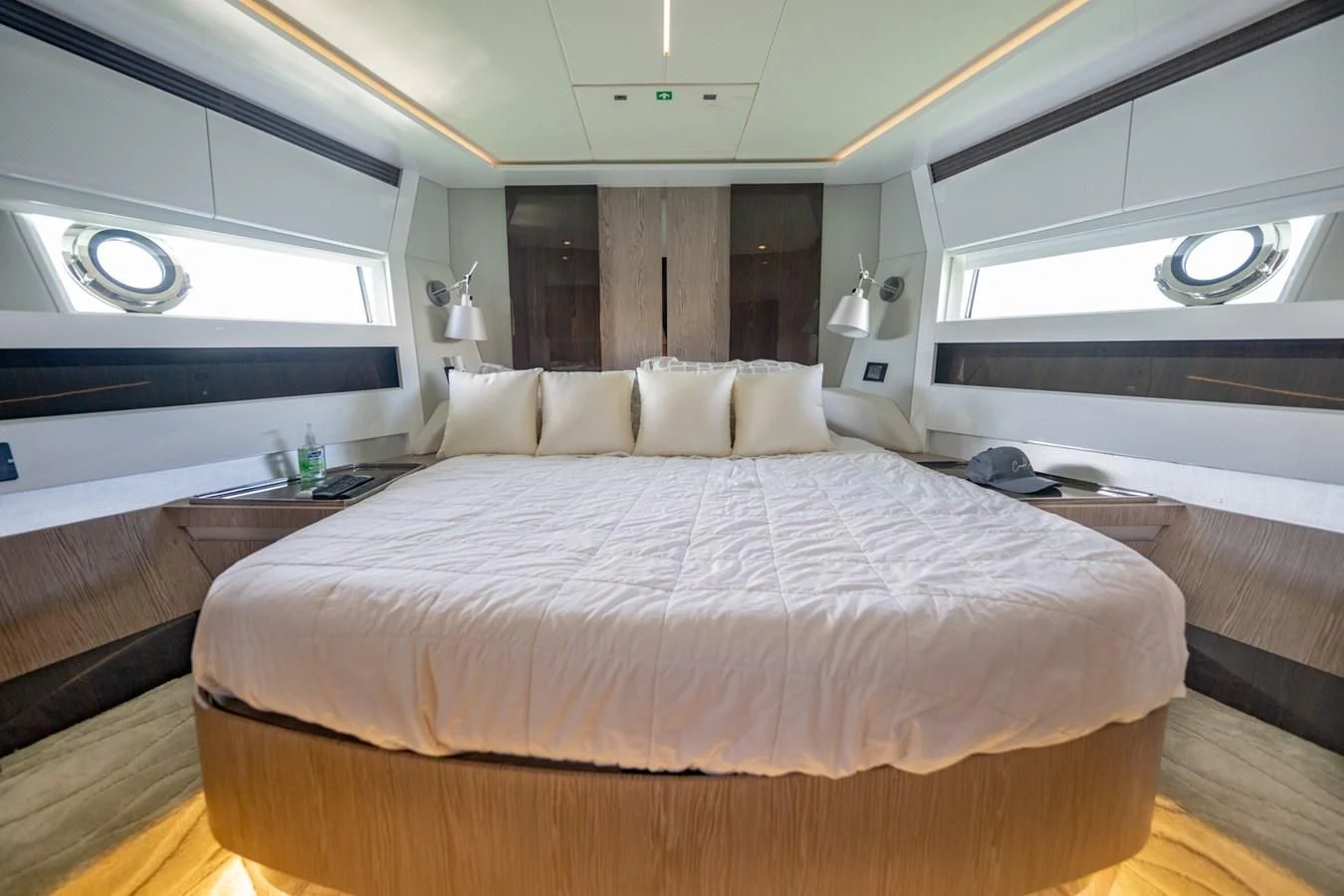 a bed in a room aboard CANDELARIA Yacht for Sale