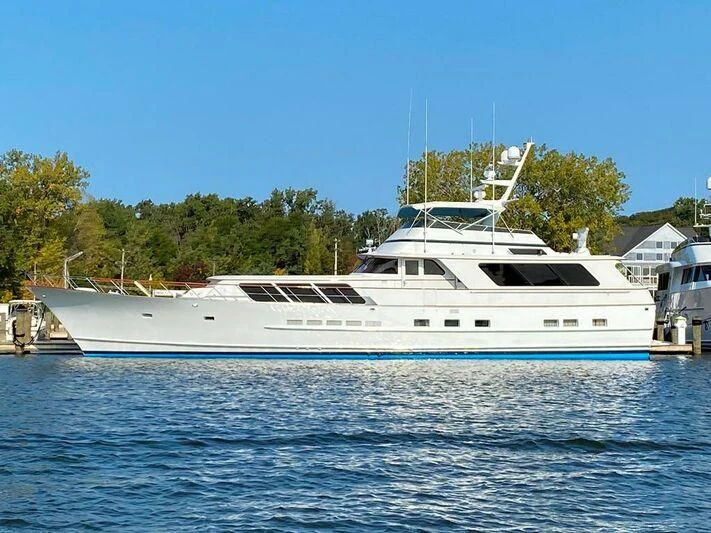 a large white boat in the water aboard YACHTS A LUCK Yacht for Sale