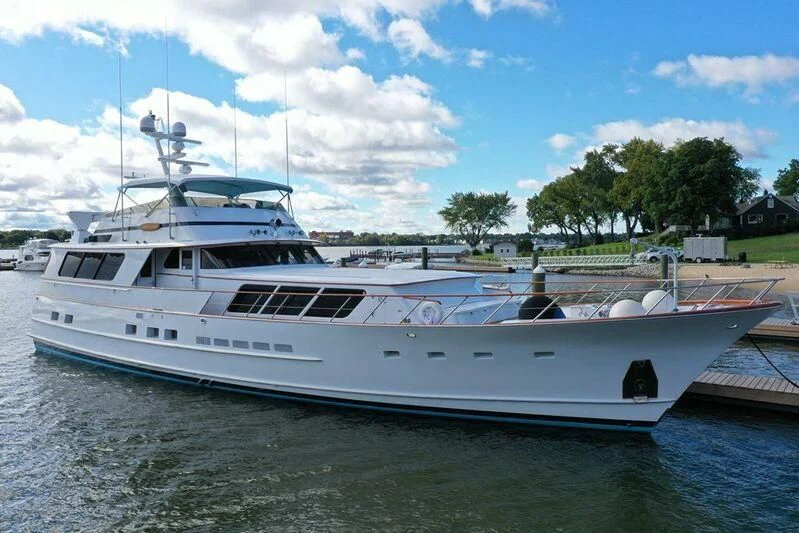 a large white boat aboard YACHTS A LUCK Yacht for Sale