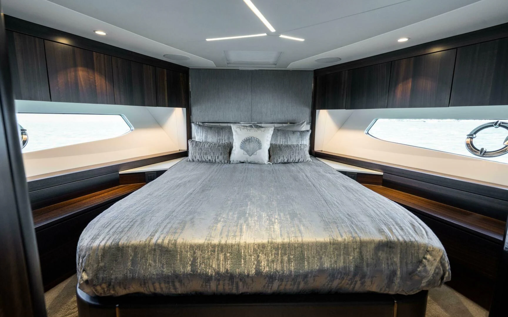 a bed in a room aboard 4-PLAY VII Yacht for Sale