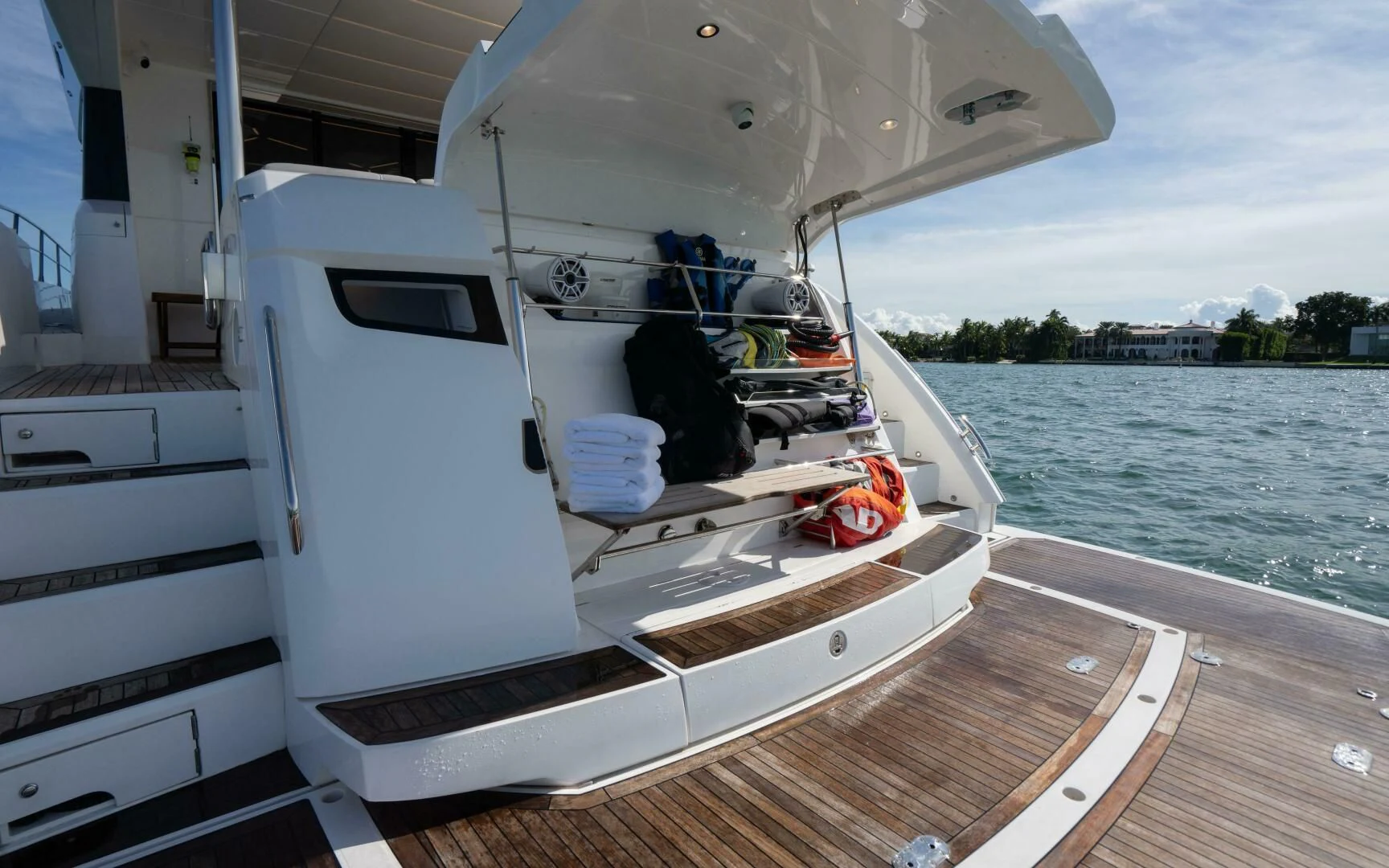 a boat on a deck aboard 4-PLAY VII Yacht for Sale
