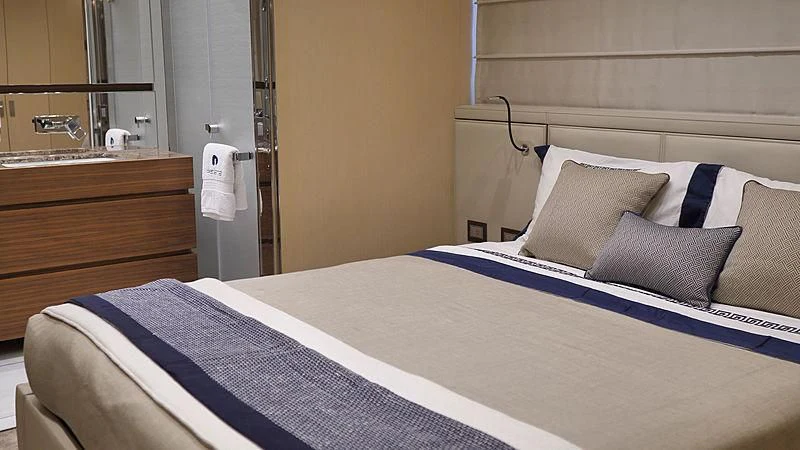 a bed with pillows aboard THIRTY EIGHT Yacht for Sale