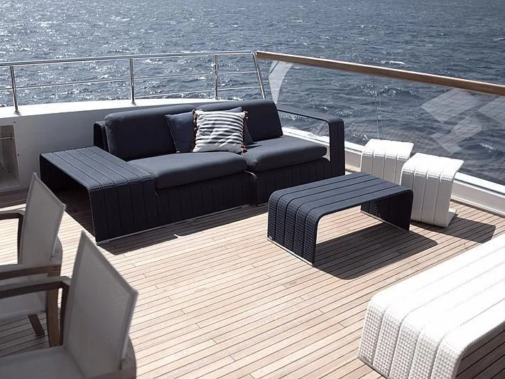 a couch on a deck aboard THIRTY EIGHT Yacht for Sale