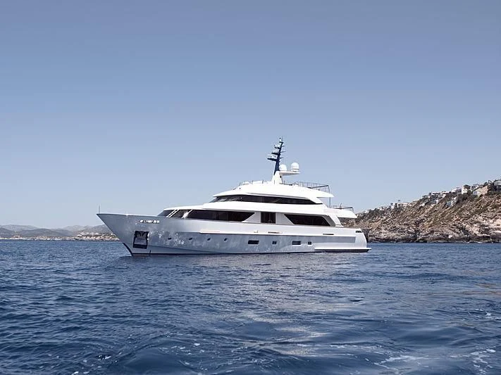 a white yacht in the water aboard THIRTY EIGHT Yacht for Sale