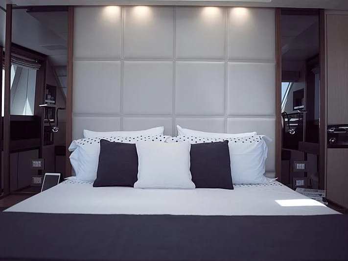 a bed with pillows aboard THIRTY EIGHT Yacht for Sale