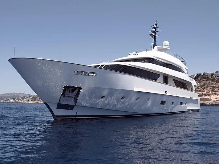 a white yacht on the water aboard THIRTY EIGHT Yacht for Sale