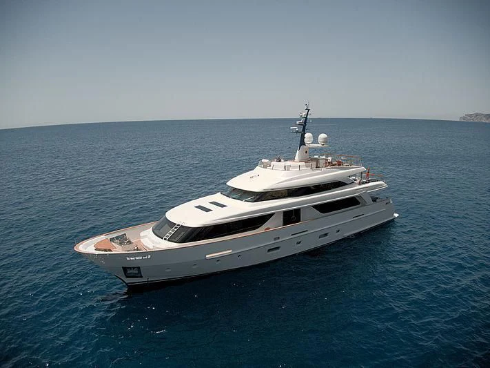a white yacht in the water aboard THIRTY EIGHT Yacht for Sale
