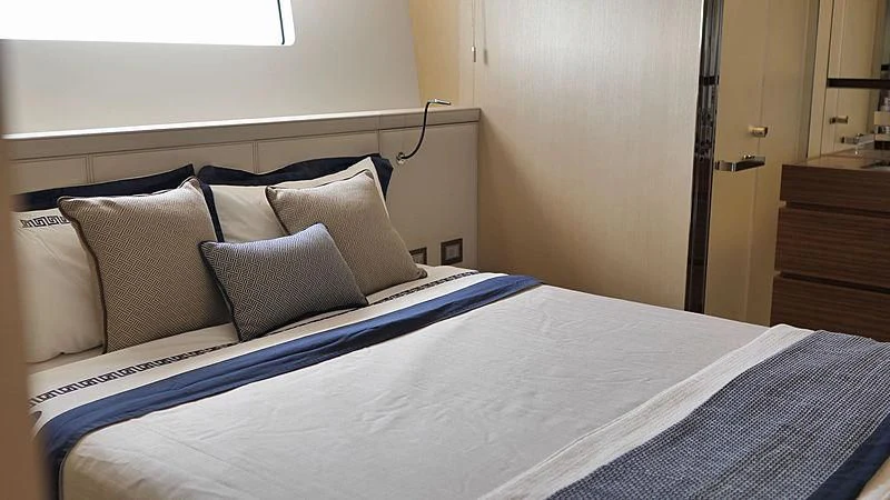 a bed with pillows aboard THIRTY EIGHT Yacht for Sale