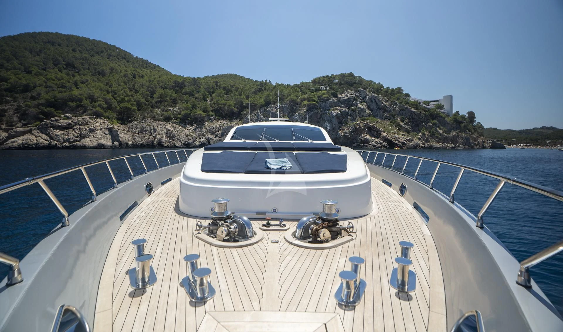 a boat on a body of water aboard EVA Yacht for Charter