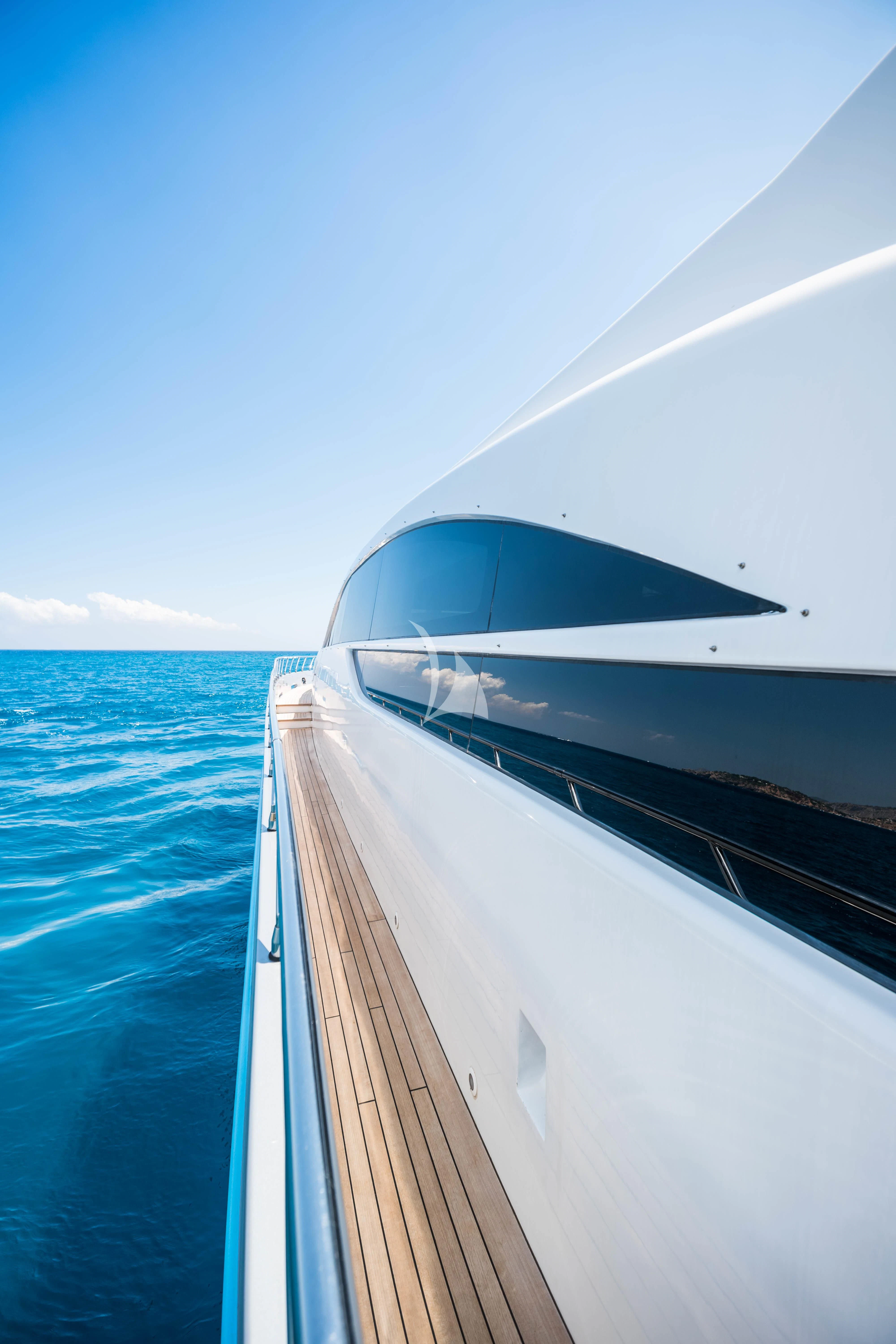the side of a boat aboard EVA Yacht for Charter