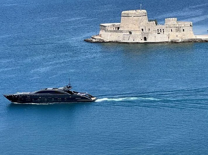 a ship in the water aboard EVA Yacht for Charter