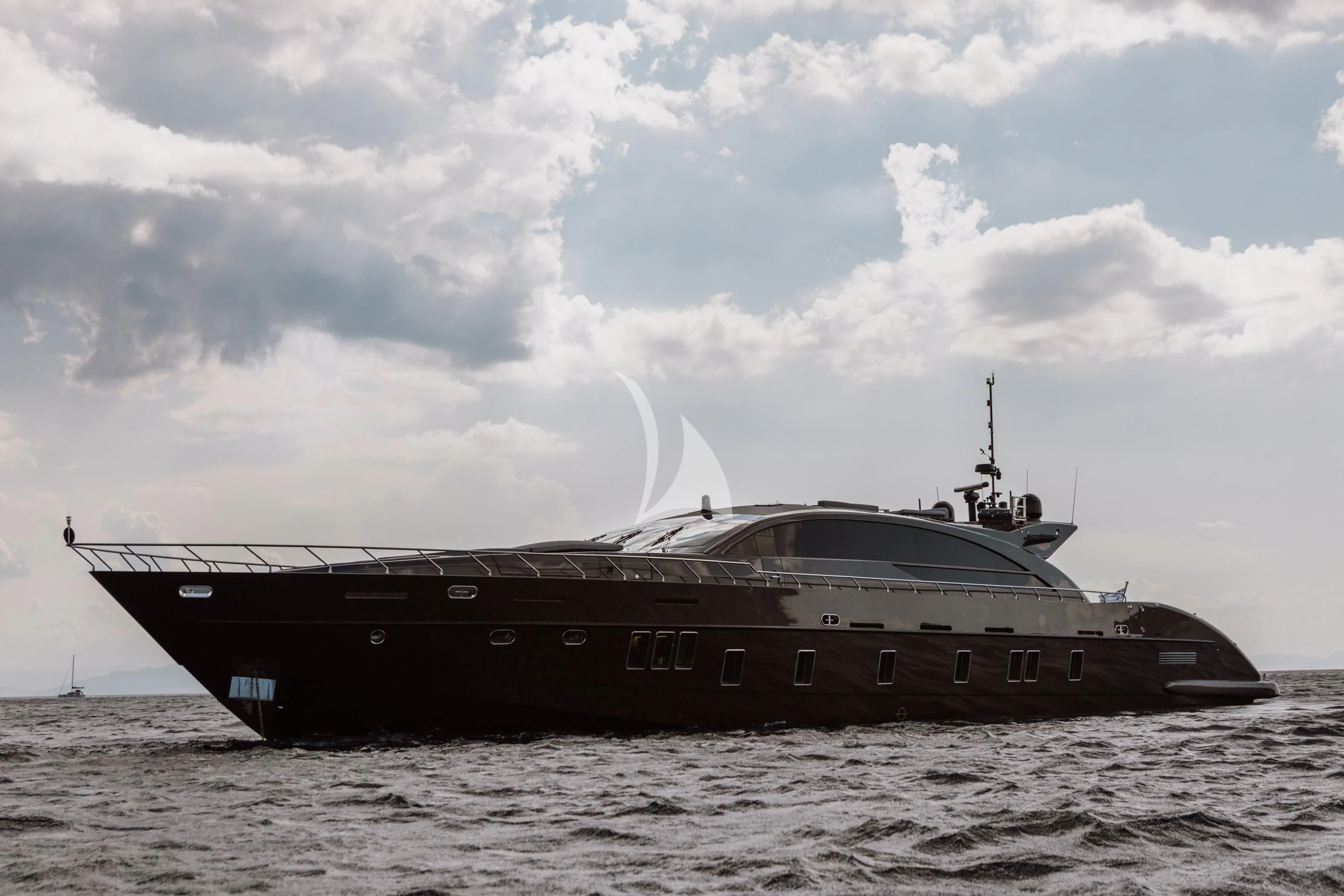 a large ship in the water aboard EVA Yacht for Charter