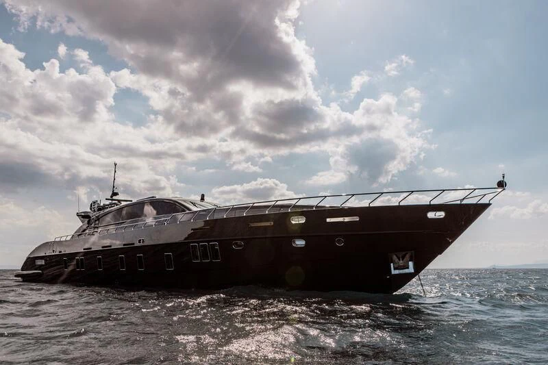 a large ship in the water aboard EVA Yacht for Charter