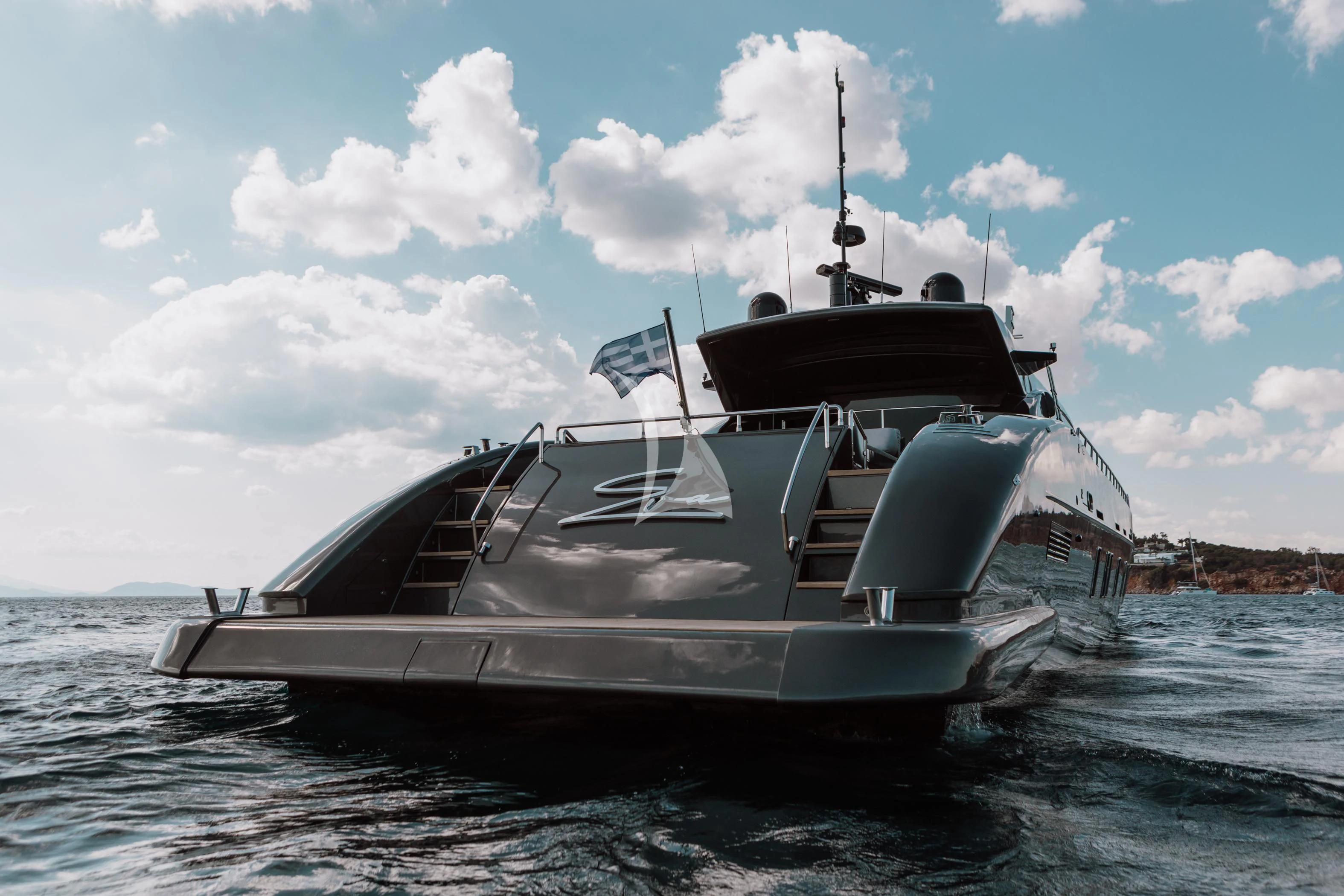a boat on the water aboard EVA Yacht for Charter