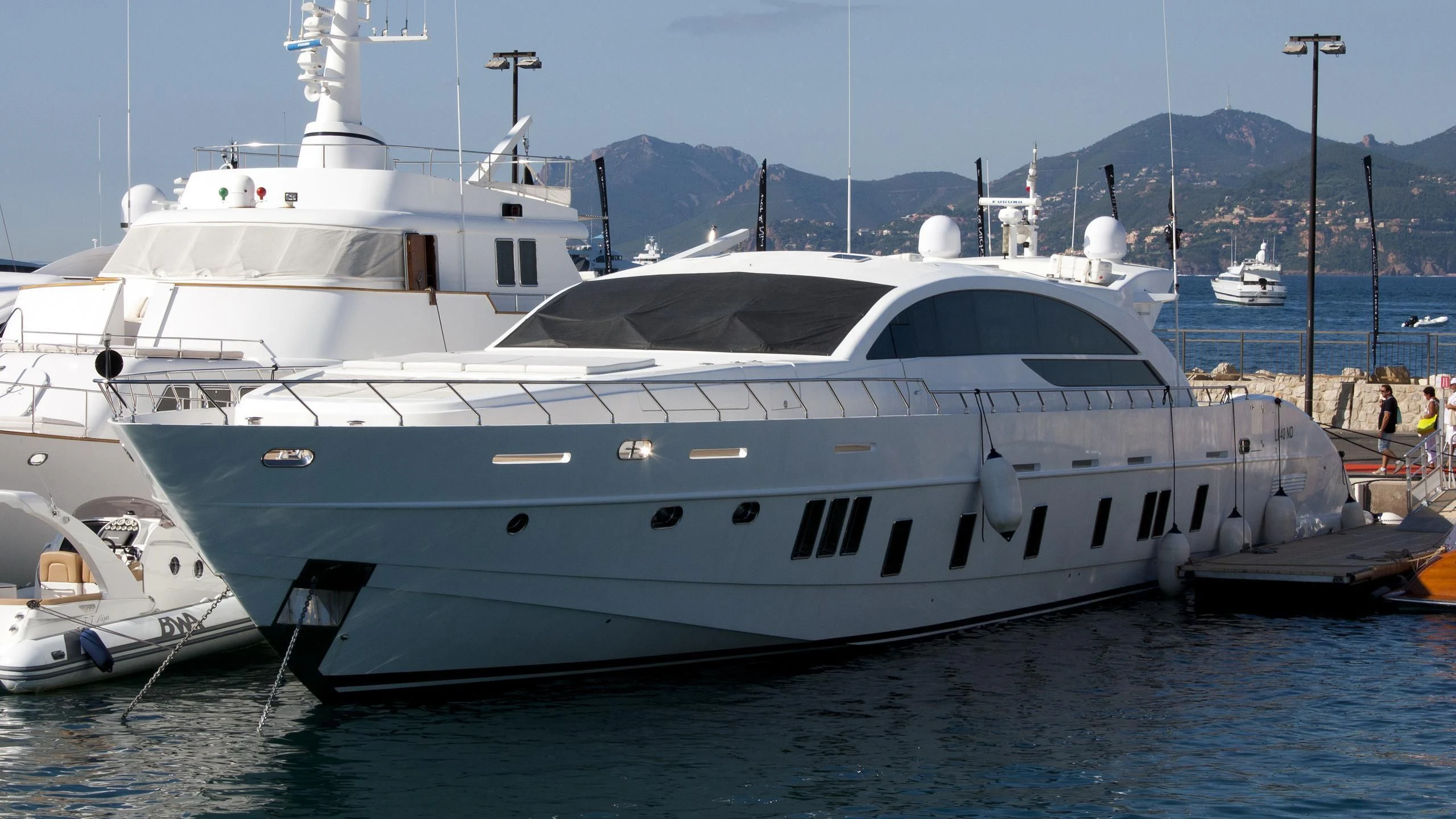 a white yacht in the water aboard EVA Yacht for Charter