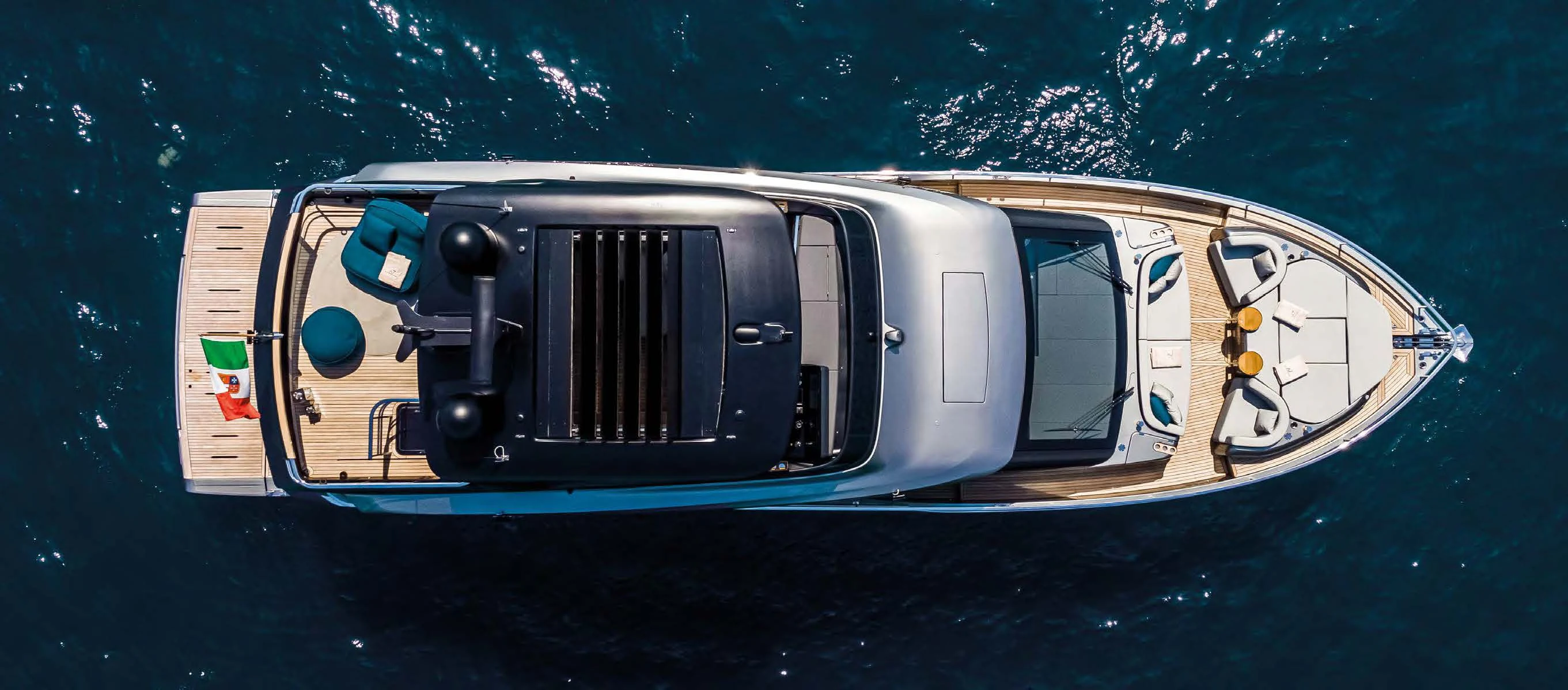 a satellite in outer space aboard SESSANTASETTE 67 Yacht for Sale