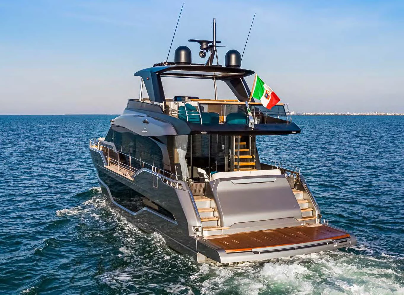 a boat in the water aboard SESSANTASETTE 67 Yacht for Sale