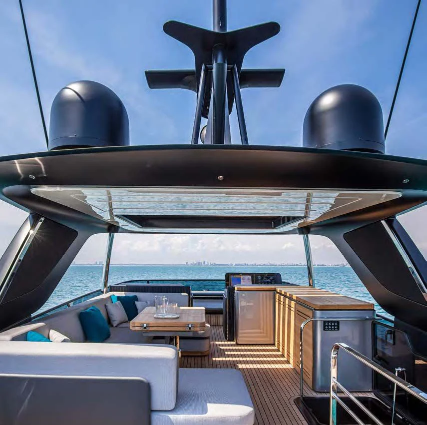 a boat with a telescope aboard SESSANTASETTE 67 Yacht for Sale