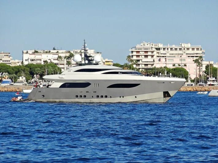 a white yacht in the water aboard GEMS 2 Yacht for Sale