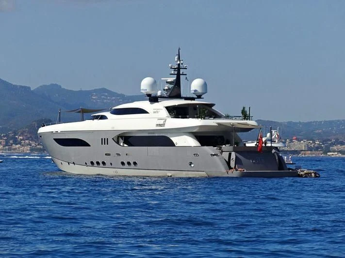 a white yacht in the water aboard GEMS 2 Yacht for Sale