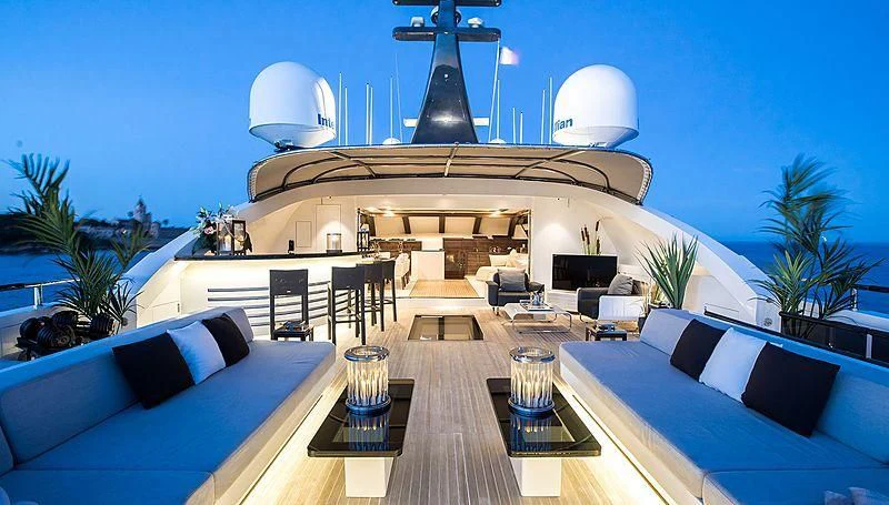 a modern house with a pool aboard GEMS 2 Yacht for Sale