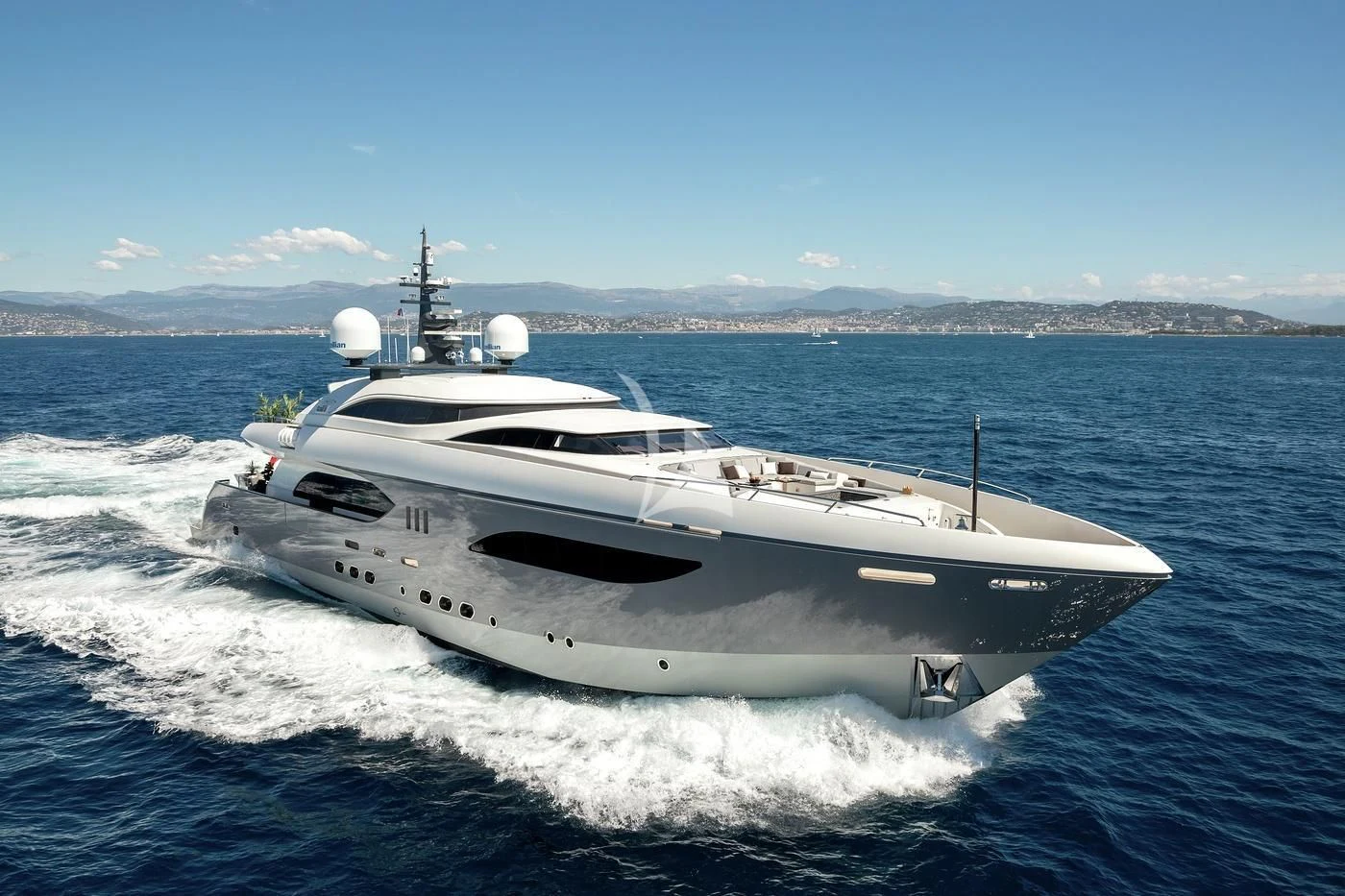 a white yacht on the water aboard GEMS 2 Yacht for Sale