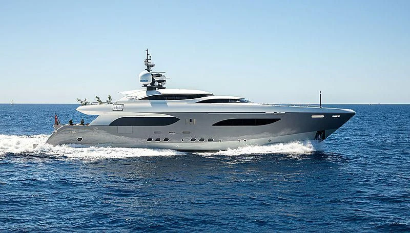 a white yacht in the water aboard GEMS 2 Yacht for Sale