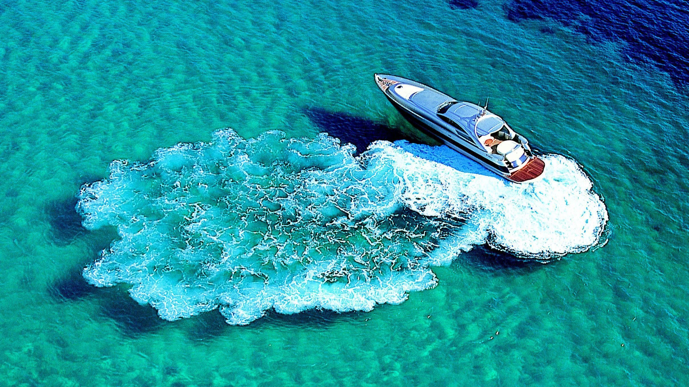 a rocket in the water aboard OREA Yacht for Sale