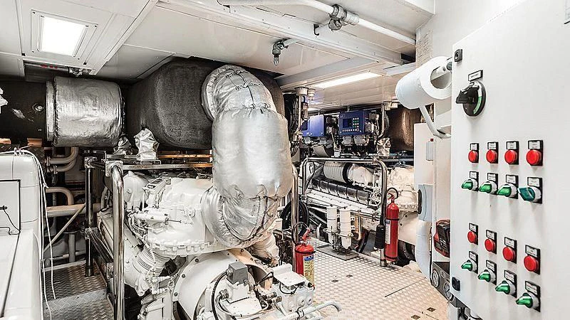 a room with a large metal object aboard ABVIOS Yacht for Sale