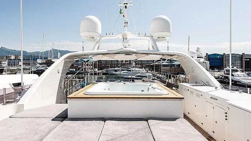 a large white boat aboard ABVIOS Yacht for Sale