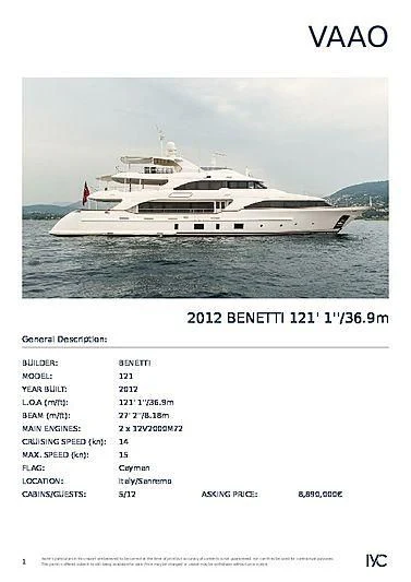 engineering drawing aboard ABVIOS Yacht for Sale