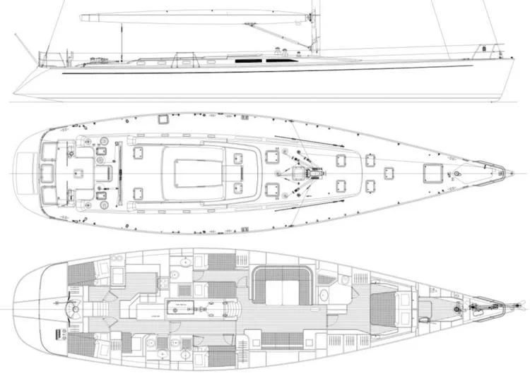 diagram, engineering drawing aboard KIWI Yacht for Sale