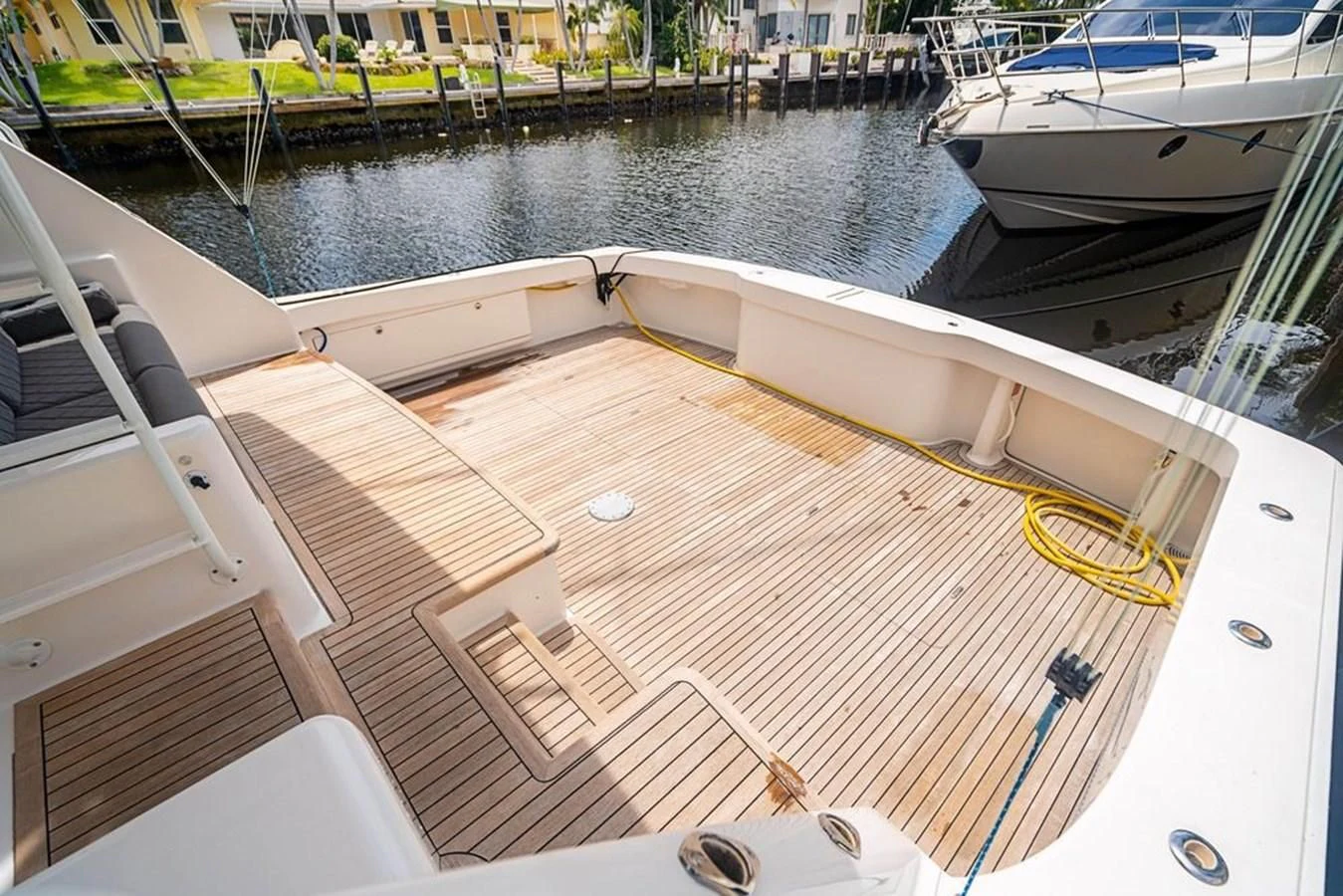 a deck with a boat on it aboard KNOT RACING Yacht for Sale