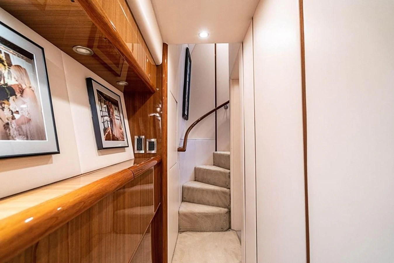 a staircase with a set of stairs aboard KNOT RACING Yacht for Sale