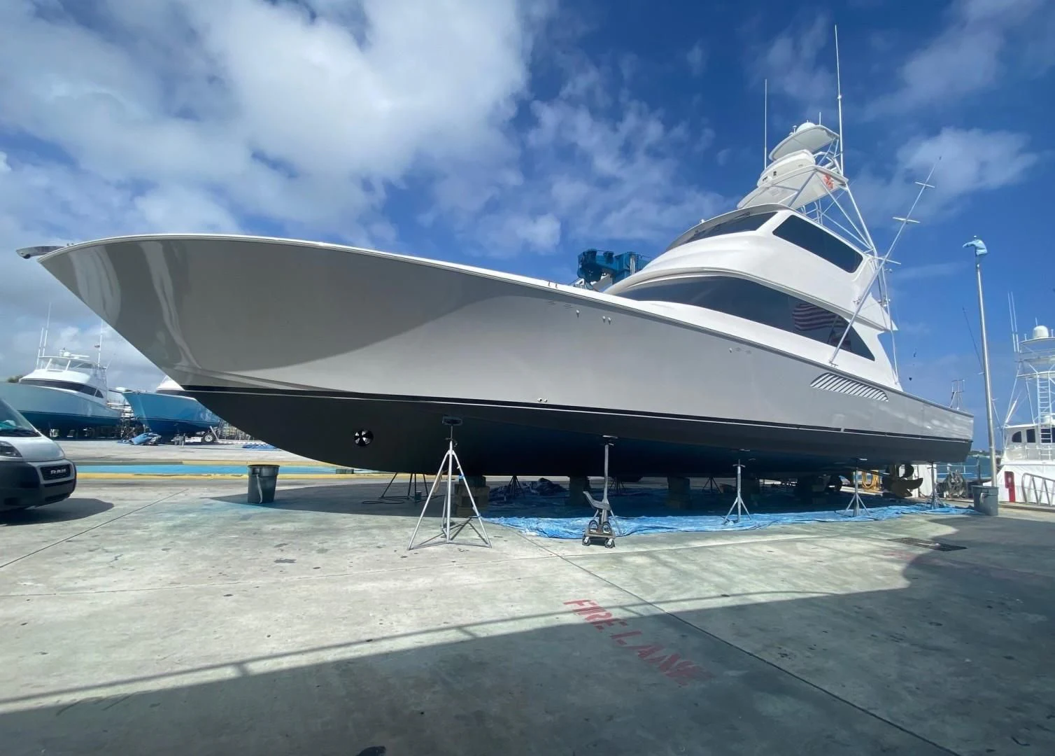 a large white boat aboard KNOT RACING Yacht for Sale