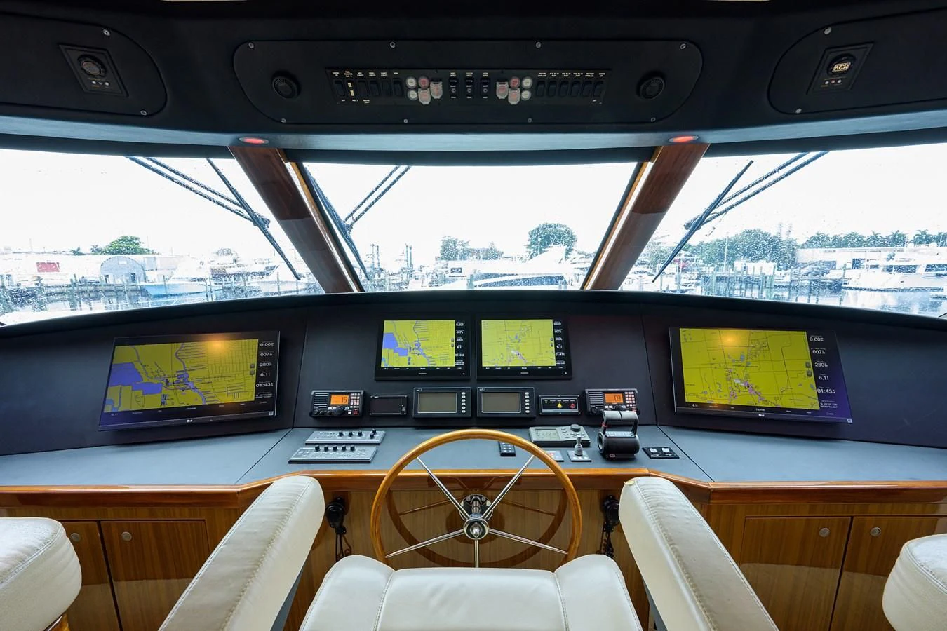 inside of a vehicle with many screens aboard KNOT RACING Yacht for Sale
