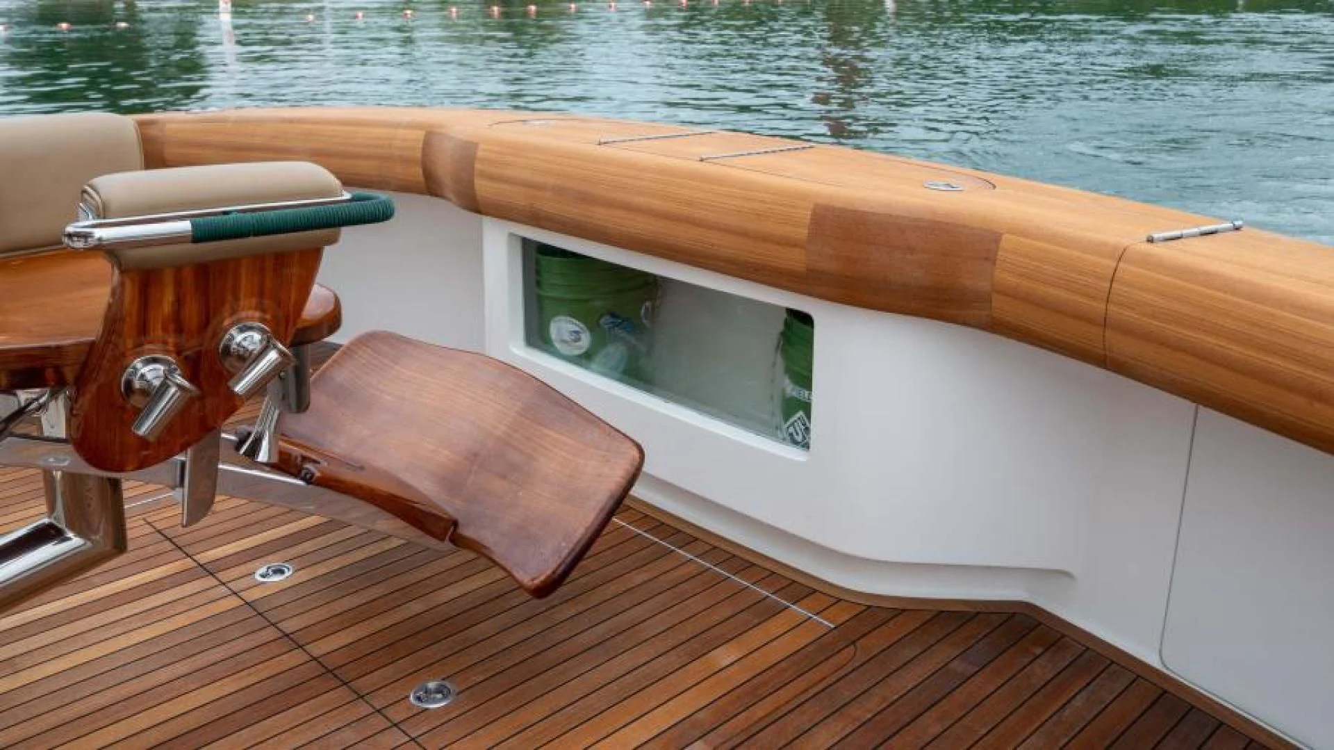 a boat on the water aboard NEVER TOO LATE Yacht for Charter