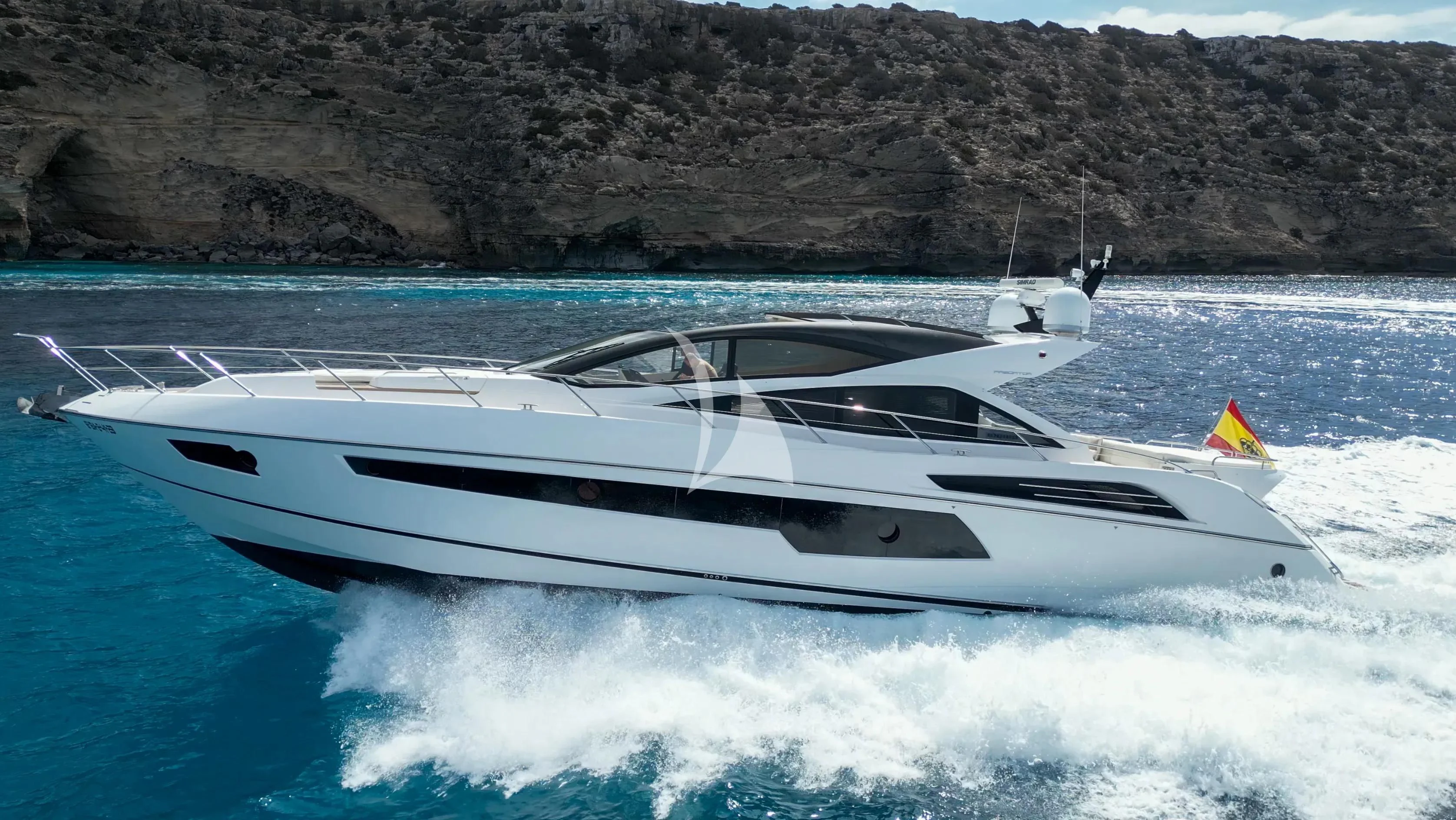 a white yacht on water aboard NEVER TOO LATE Yacht for Charter