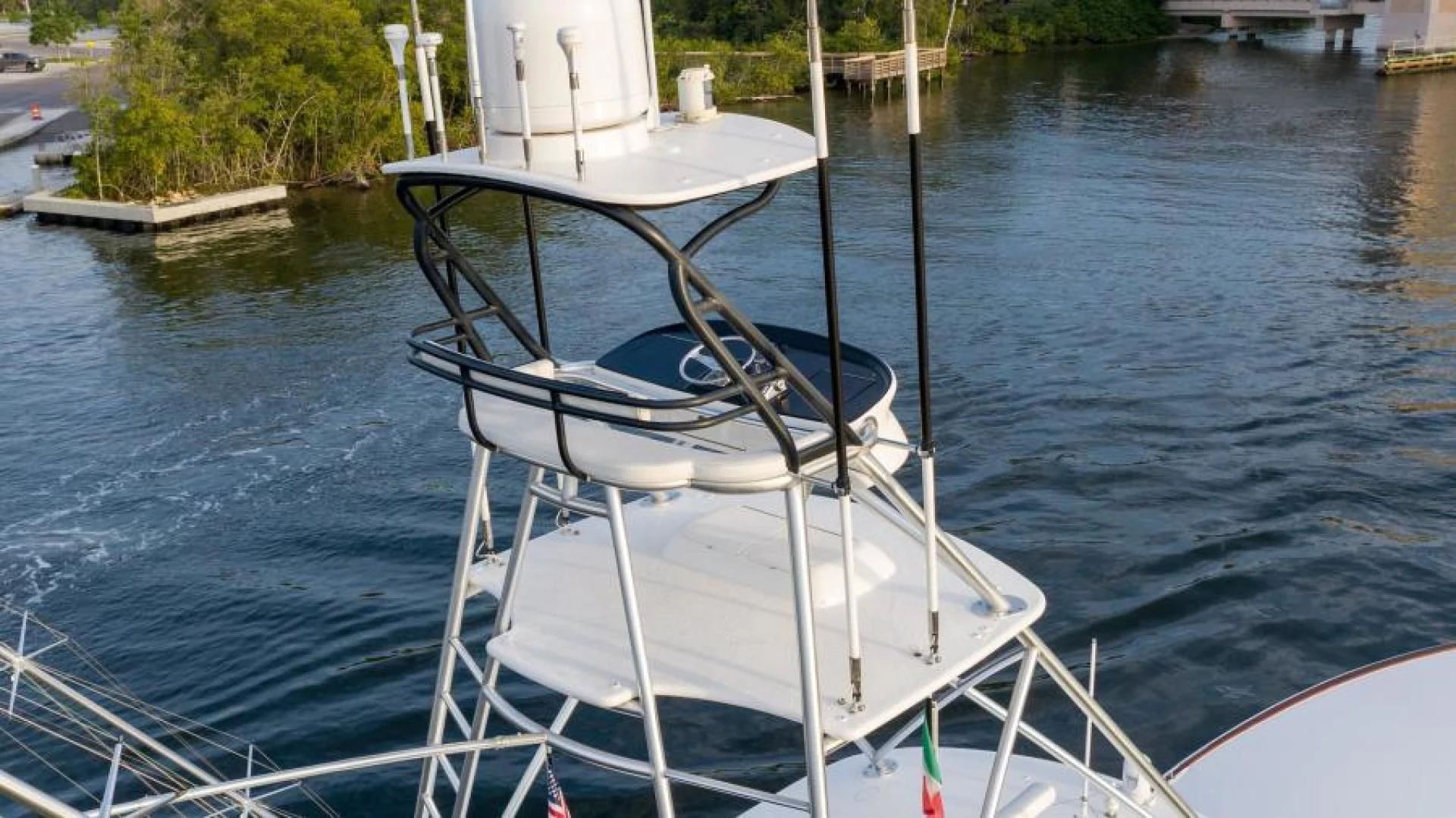 a boat on the water aboard NEVER TOO LATE Yacht for Charter