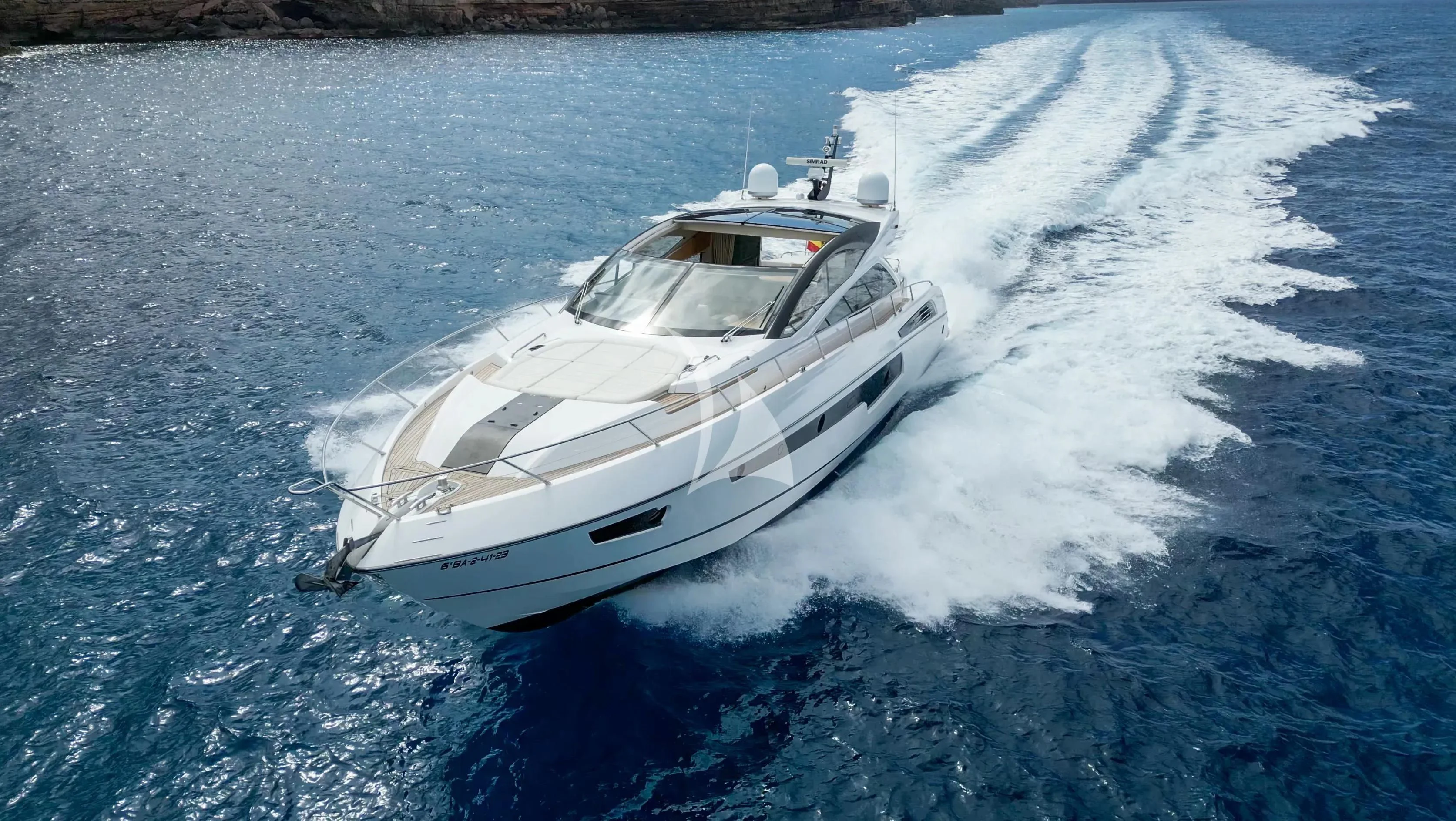 a boat on the water aboard NEVER TOO LATE Yacht for Charter